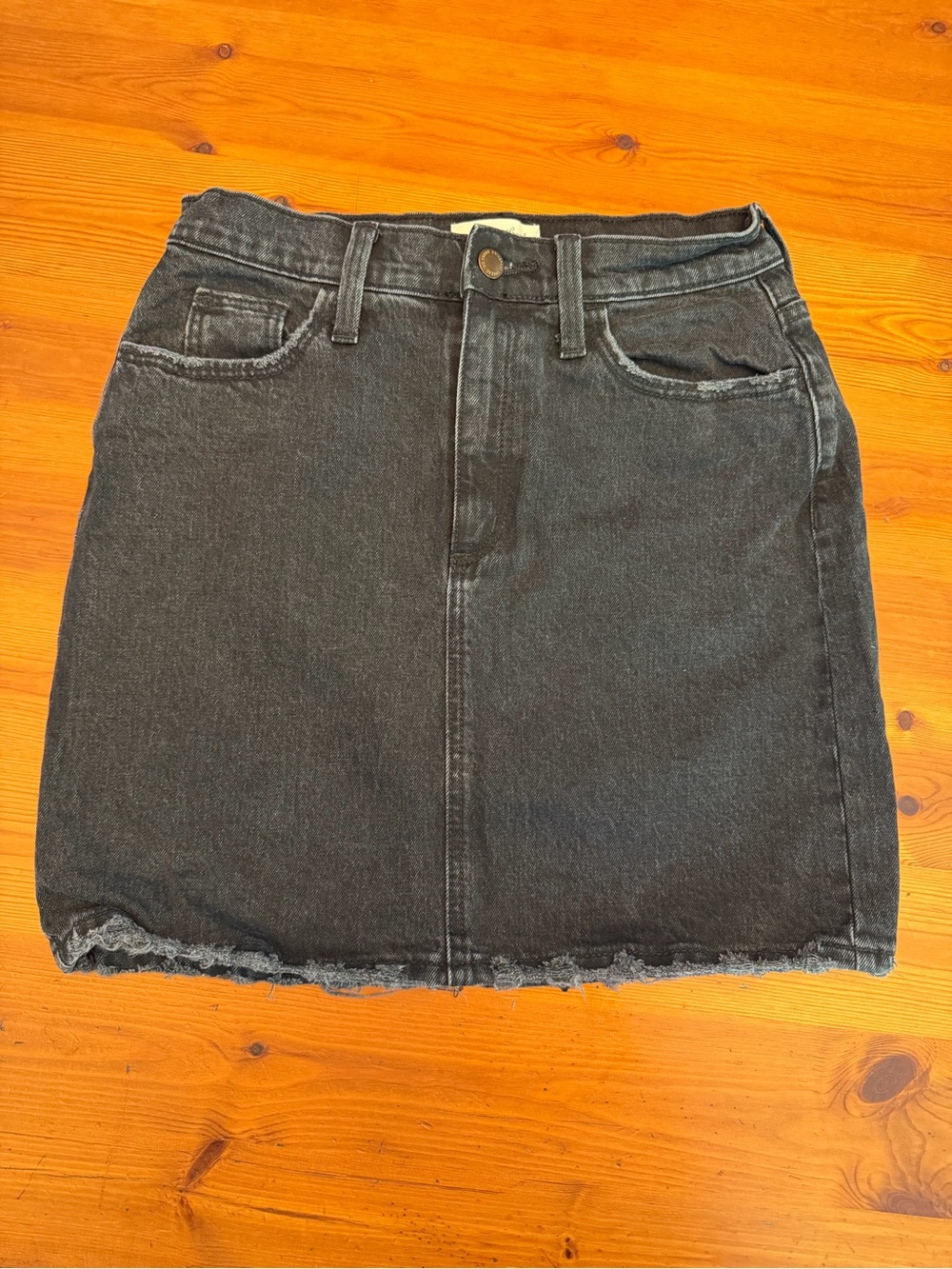 Universal Thread Black Washed Denim Mini Skirt
